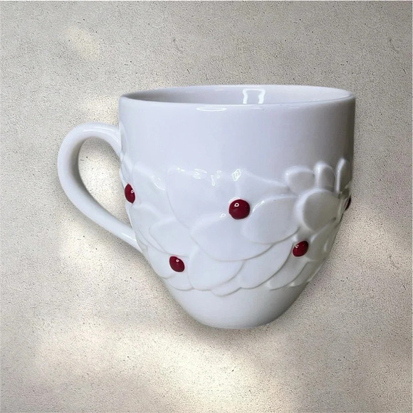 Starbucks Coffee Cup 2004 Raised Flowers & Berries 16oz Mug - Picture 1 of 8